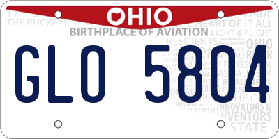 OH license plate GLO5804