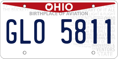 OH license plate GLO5811