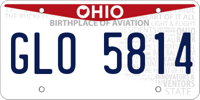 OH license plate GLO5814
