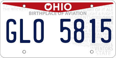OH license plate GLO5815