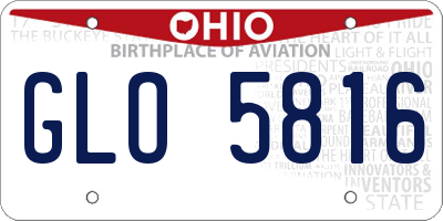 OH license plate GLO5816