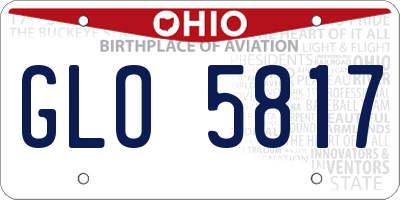 OH license plate GLO5817