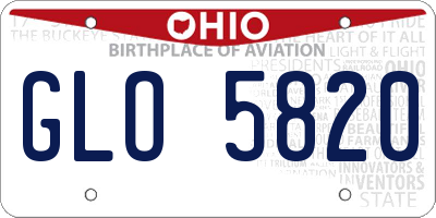 OH license plate GLO5820