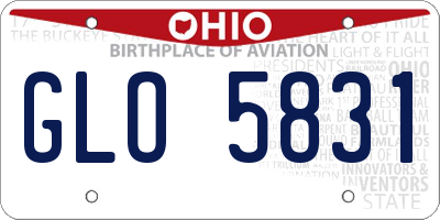 OH license plate GLO5831