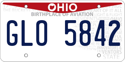 OH license plate GLO5842