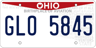 OH license plate GLO5845