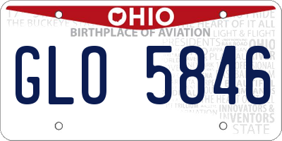 OH license plate GLO5846