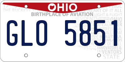OH license plate GLO5851