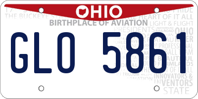 OH license plate GLO5861