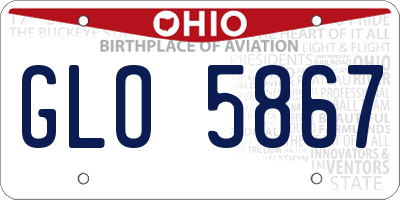 OH license plate GLO5867