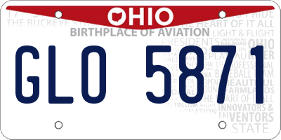 OH license plate GLO5871