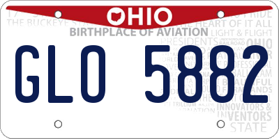 OH license plate GLO5882