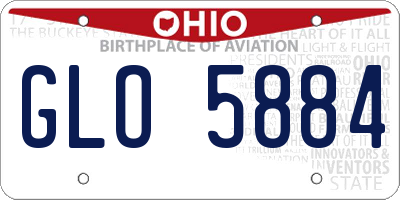 OH license plate GLO5884