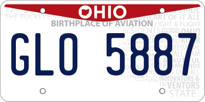 OH license plate GLO5887