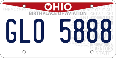 OH license plate GLO5888