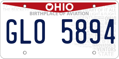 OH license plate GLO5894