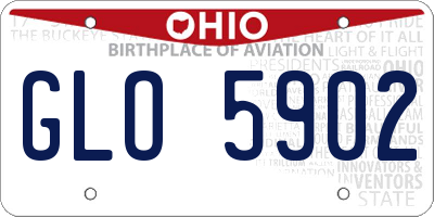 OH license plate GLO5902