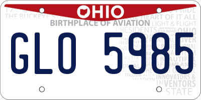 OH license plate GLO5985