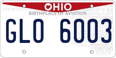OH license plate GLO6003
