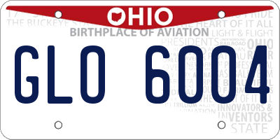 OH license plate GLO6004