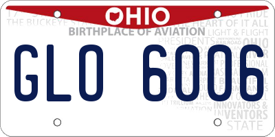 OH license plate GLO6006