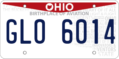 OH license plate GLO6014