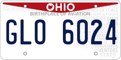 OH license plate GLO6024
