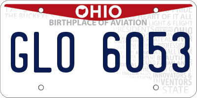 OH license plate GLO6053