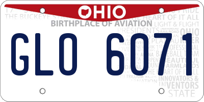 OH license plate GLO6071