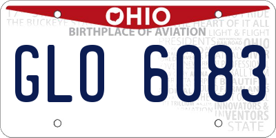 OH license plate GLO6083