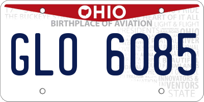 OH license plate GLO6085