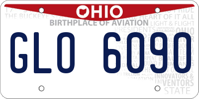 OH license plate GLO6090