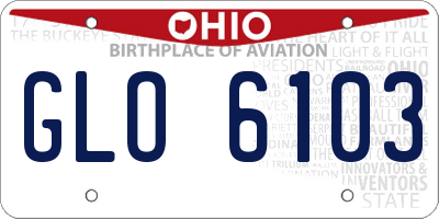 OH license plate GLO6103