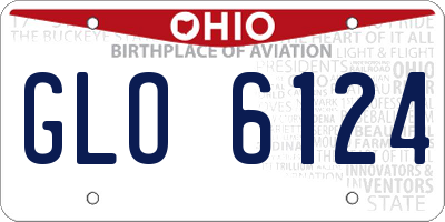 OH license plate GLO6124