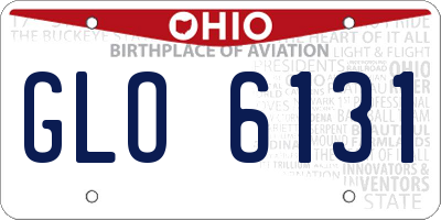 OH license plate GLO6131