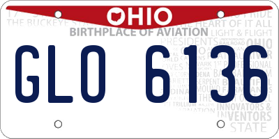 OH license plate GLO6136