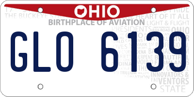 OH license plate GLO6139