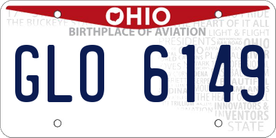OH license plate GLO6149