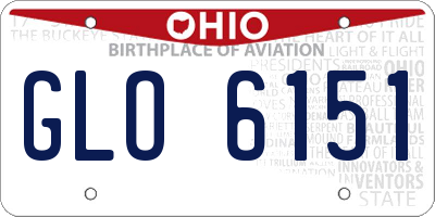 OH license plate GLO6151