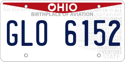 OH license plate GLO6152