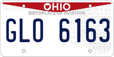 OH license plate GLO6163