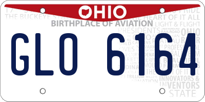 OH license plate GLO6164