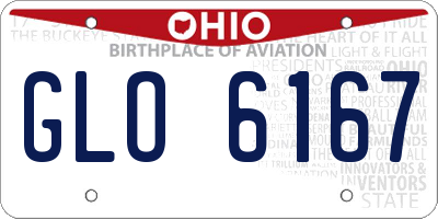 OH license plate GLO6167