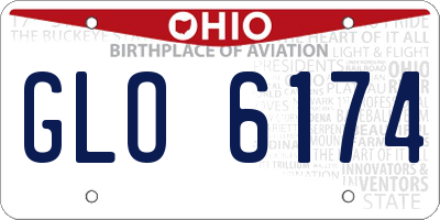 OH license plate GLO6174