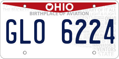 OH license plate GLO6224