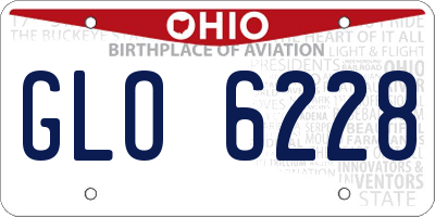 OH license plate GLO6228
