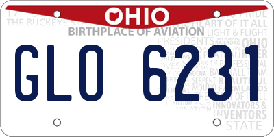 OH license plate GLO6231