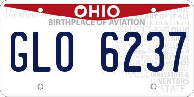 OH license plate GLO6237