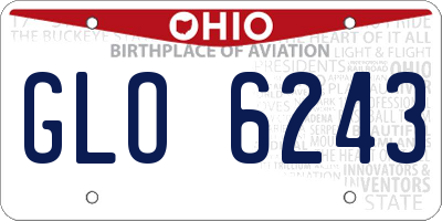 OH license plate GLO6243