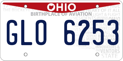 OH license plate GLO6253